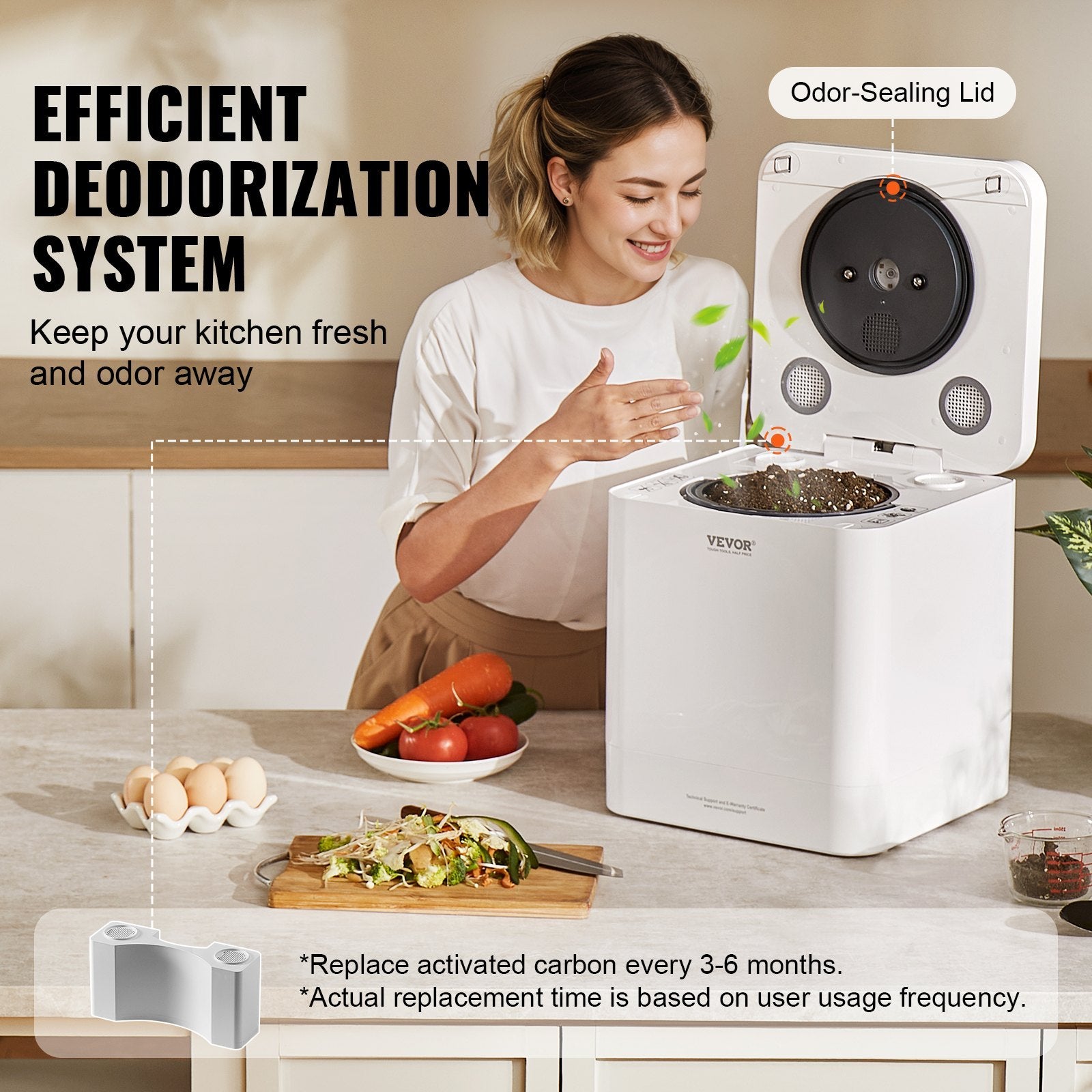 Compostera recicladora de cocina/ VEVOR Electric Kitchen Composter 5 L Smart Countertop Composter Food Recycler