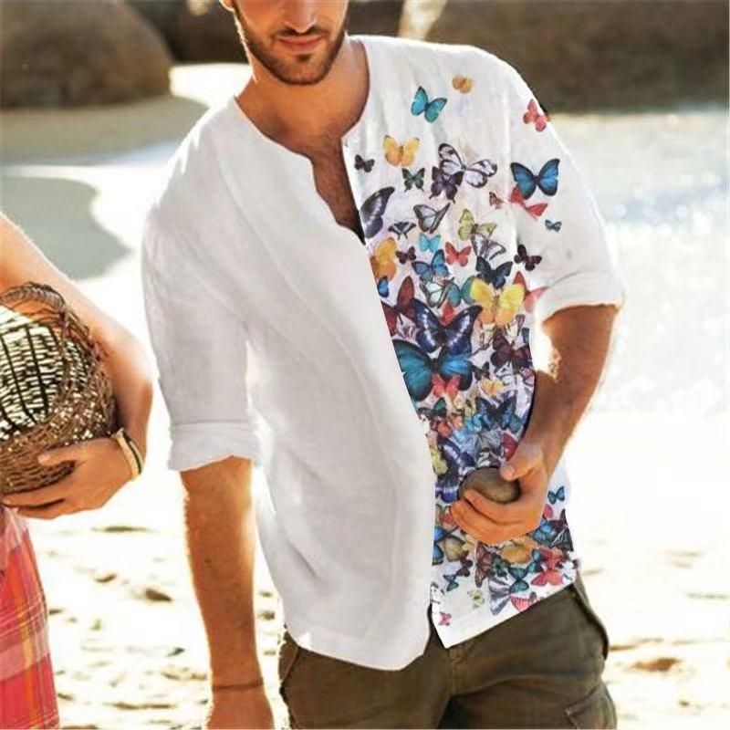 Camisa hombre, ecológica,
Casual Printed Eco-Friendly Pullover Shirt