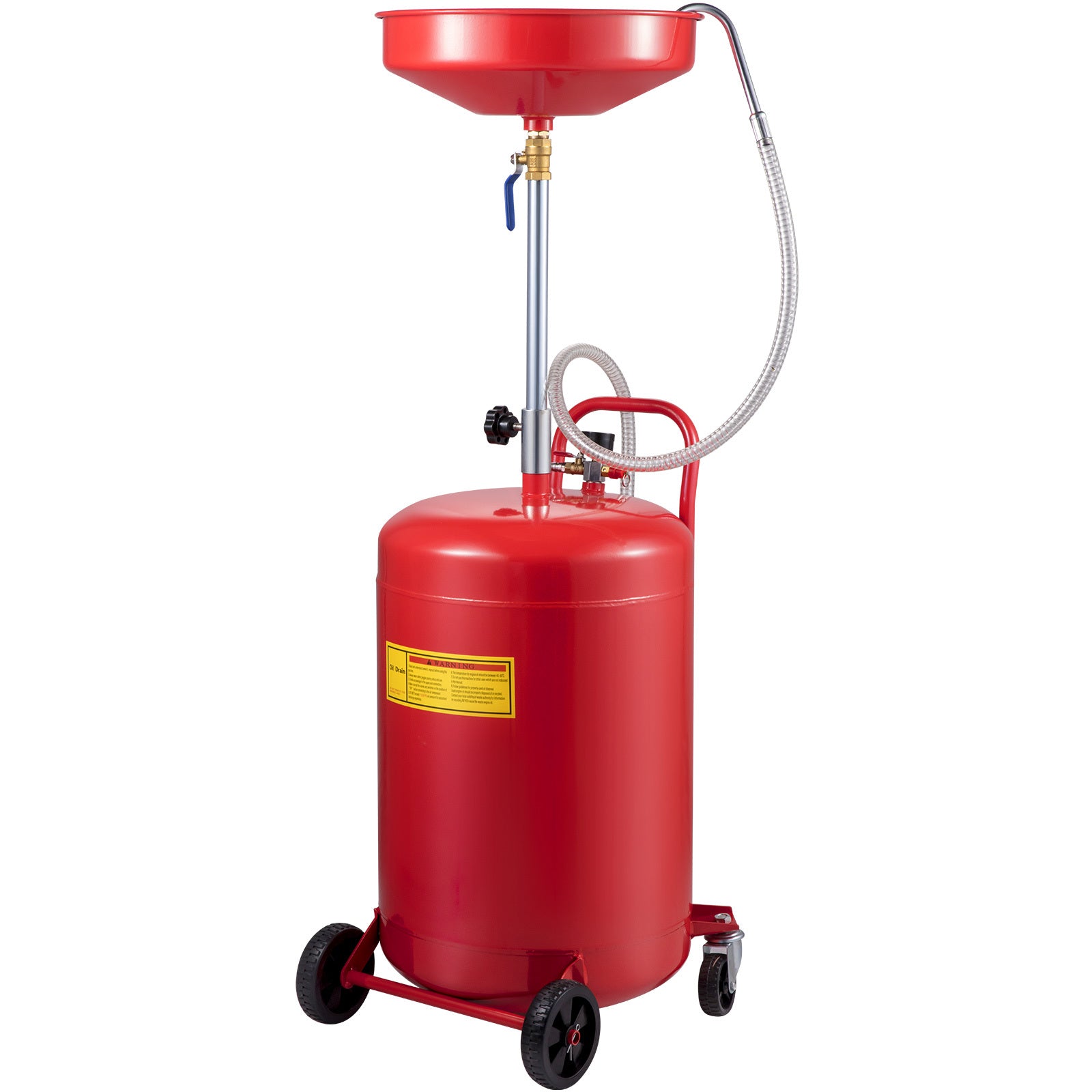Reciclador de aceite portátil 80 L aprox./ VEVOR Waste Oil Drain Tank 20 Gallon Portable Oil Drain Air Operated Drainer Oil Change, Oil Drain Container, Fluid Fuel Transfer Drainage Adjustable Funnel Height, With Wheel For Easy Oil Removal