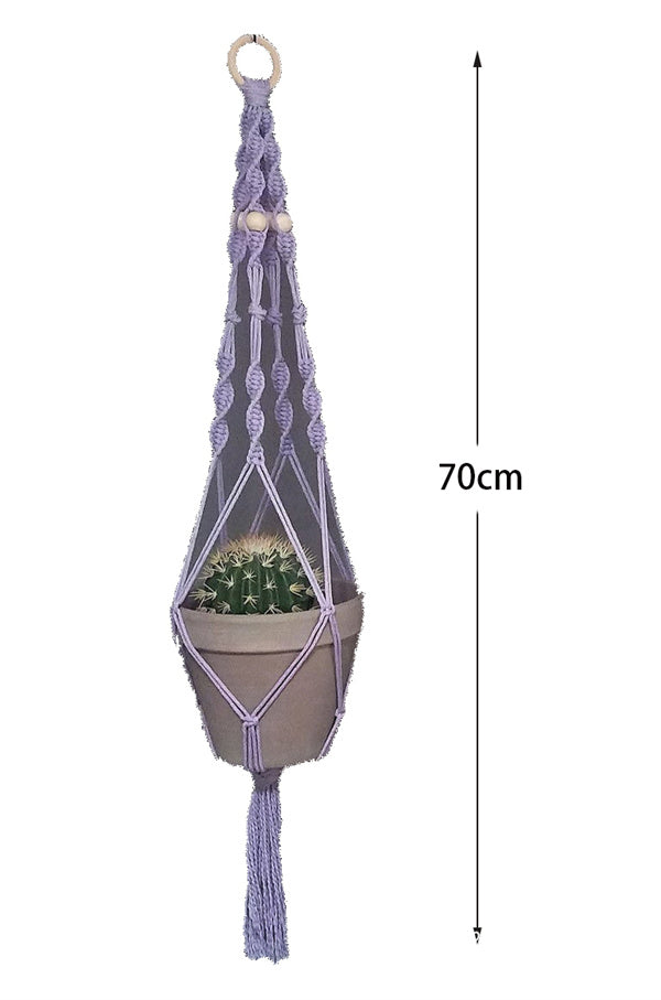 Maceta colgante/ Woven Hanging Basket Hanging Rope Hanging Basket Plant Pot Green Plant Net Pocket Balcony