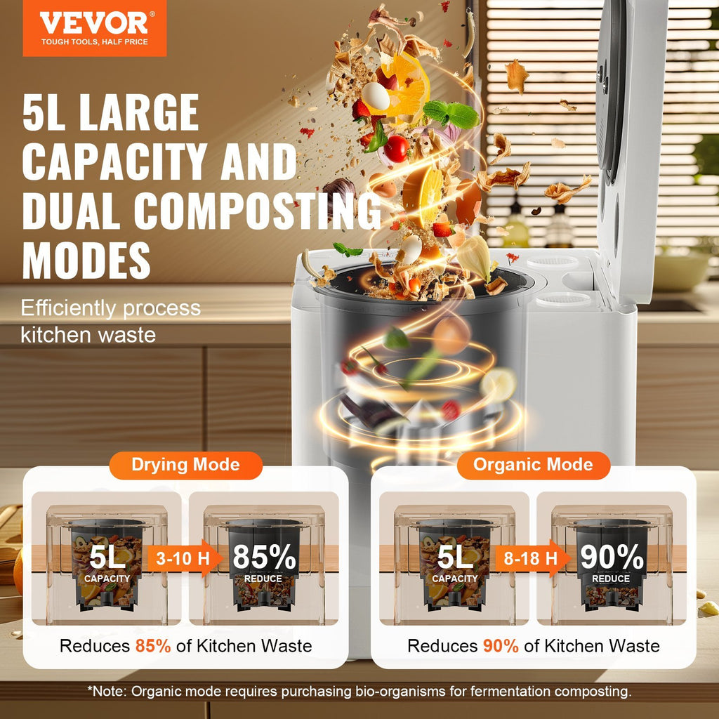 Compostera recicladora de cocina/ VEVOR Electric Kitchen Composter 5 L Smart Countertop Composter Food Recycler
