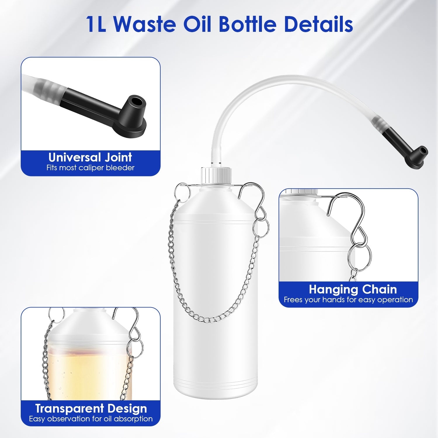 SET para purga de automovil /1 Set 3L Manual Brake Bleeder Kit One Person Brake Bleed Vacuum Pump Automotive Brake Fluid Bleeding Kit With 1L Waste Oil Bottle 4 Master Cylinder Adapters Gloves Funnel Fit For Most Vehicles