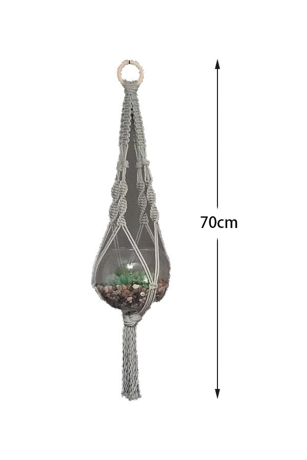 Maceta colgante/ Woven Hanging Basket Hanging Rope Hanging Basket Plant Pot Green Plant Net Pocket Balcony