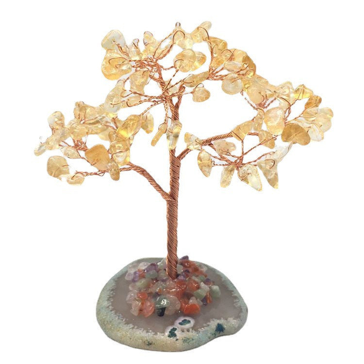 Arbol Agata Natural / Natural Agate Citrine Japanese Plant Tree