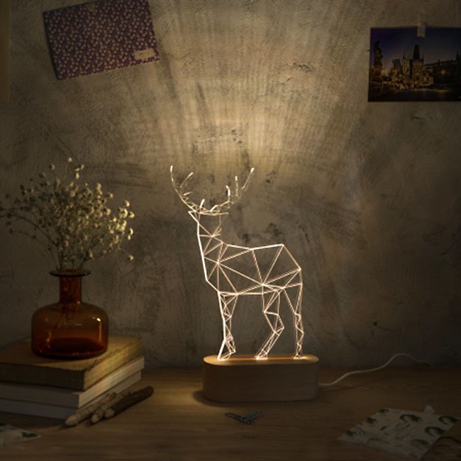 Lampara LED de ciervo Cervatillo/ Transparent Fawn LED light