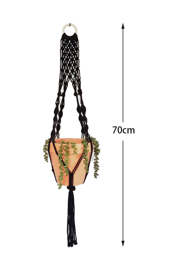 Maceta colgante/ Woven Hanging Basket Hanging Rope Hanging Basket Plant Pot Green Plant Net Pocket Balcony