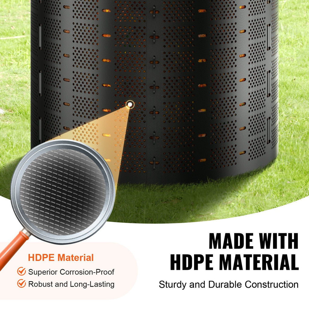 Compost Bin 220 Gallon, Outdoor Expandable Composter, Easy To Setup  Large Capacity Composting Bin, Fast Creation Of Fertile Soil